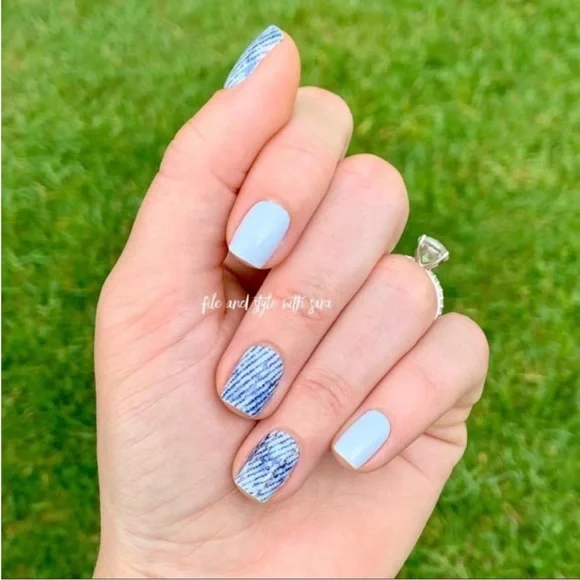 *Retired* Color Street: Blue Jean Baby | Denim Pastel Pale Spring Summer Design - Picture 2 of 13